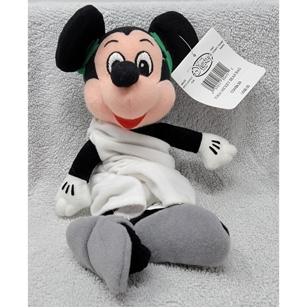 Walt Disney Store Mickey Mouse Greek Roman‎ Toga  Disney Bean Bag Beanie New 1pc
